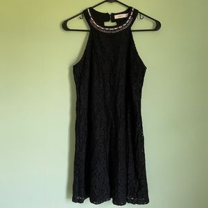 Candie's Black Lace Halter Top Dress Size Small